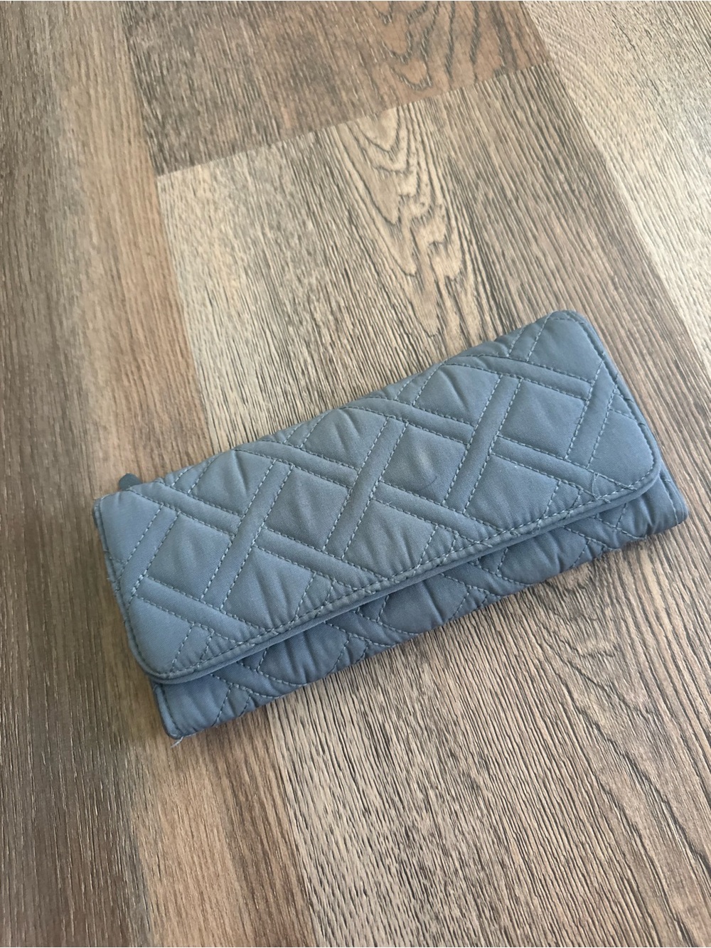 Vera Bradley Quilted Fold-Over Wallet in Slate Blue